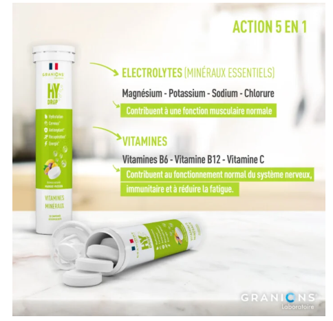 Pastilles 5 en 1 : Hydratation, Energie, Récupération, Cerveau & Antioxydant